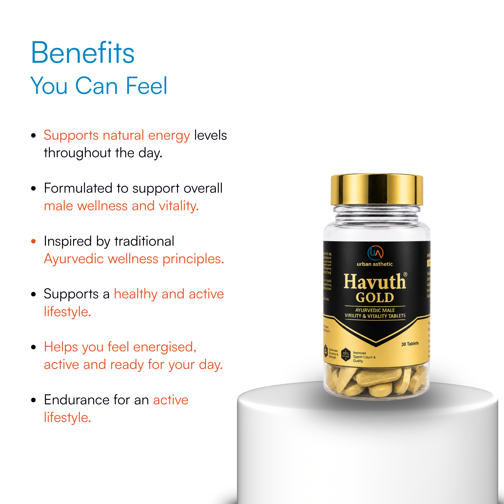 Havuth Gold Ayurvedic Male Vitality Tablets