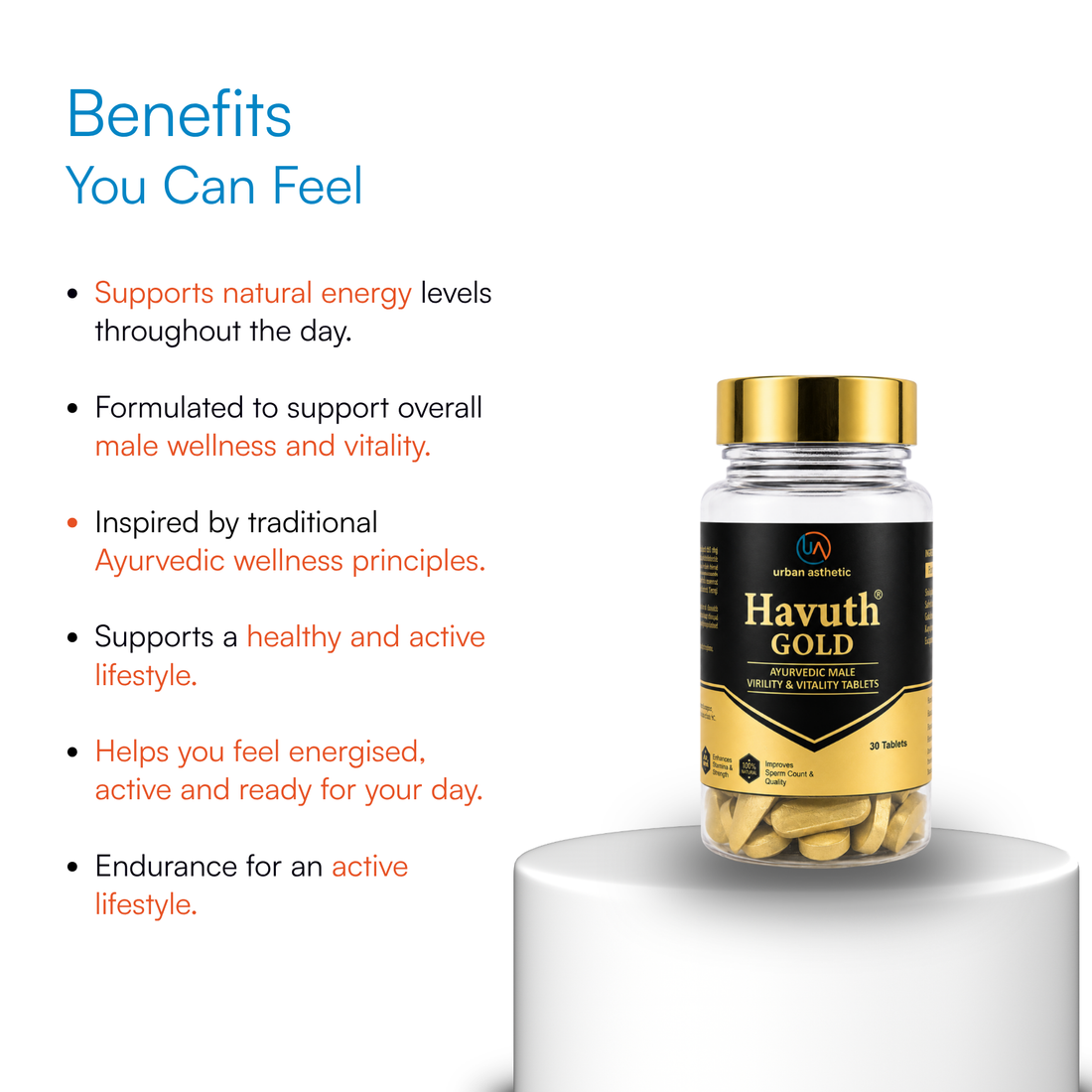 Havuth Gold Ayurvedic Male Vitality Tablets