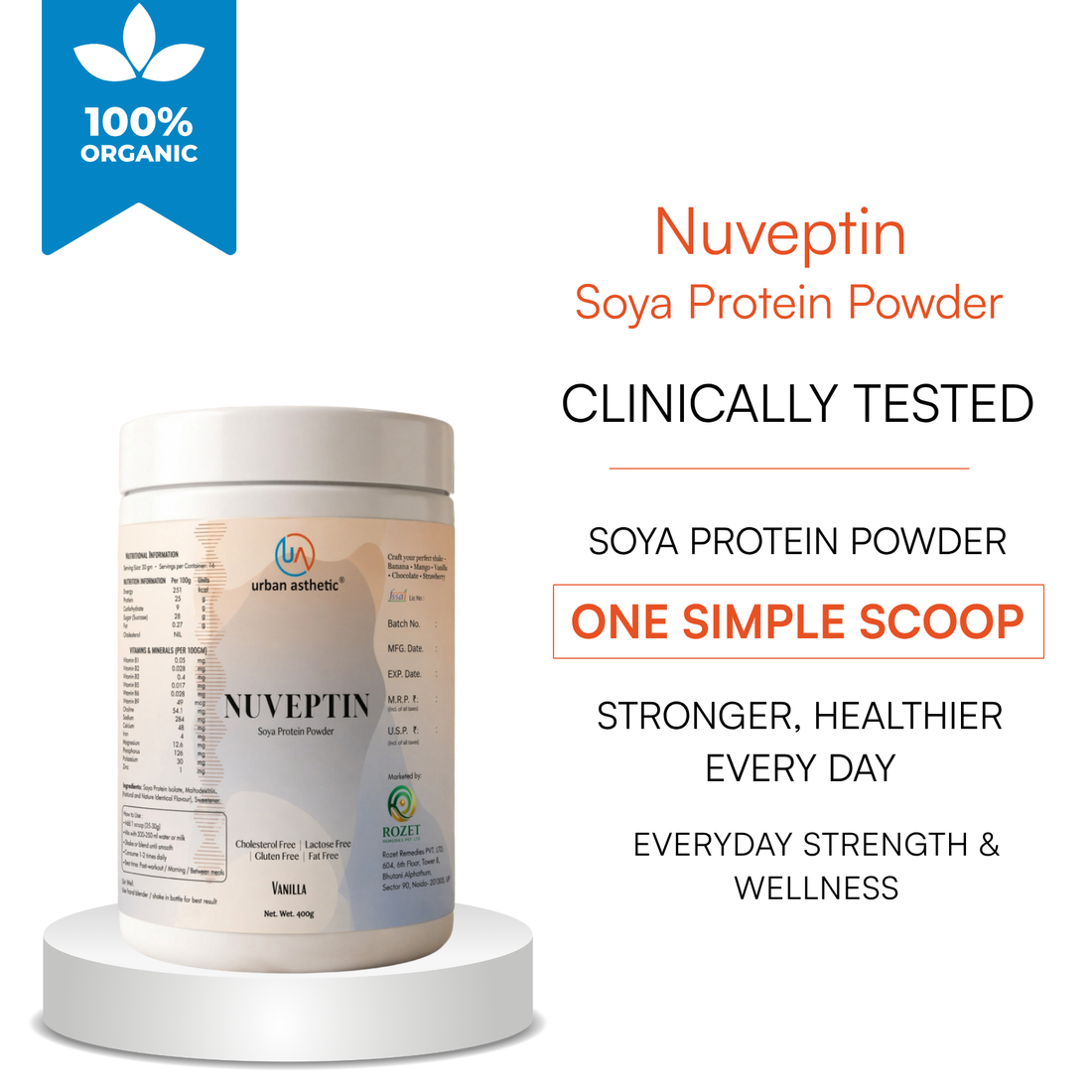 Nuveptin Soya Protein Powder – Vanilla