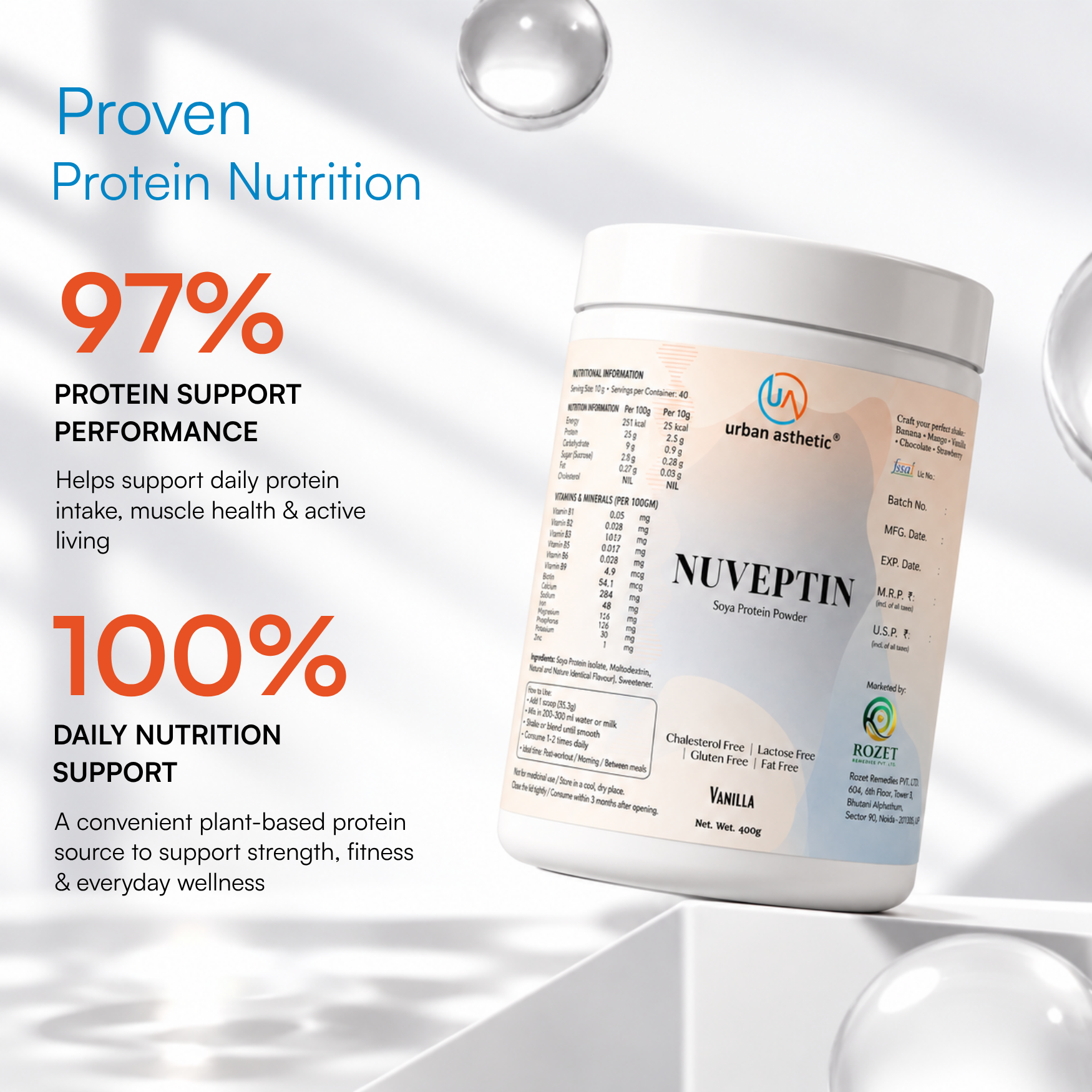 Nuveptin Soya Protein Powder – Vanilla