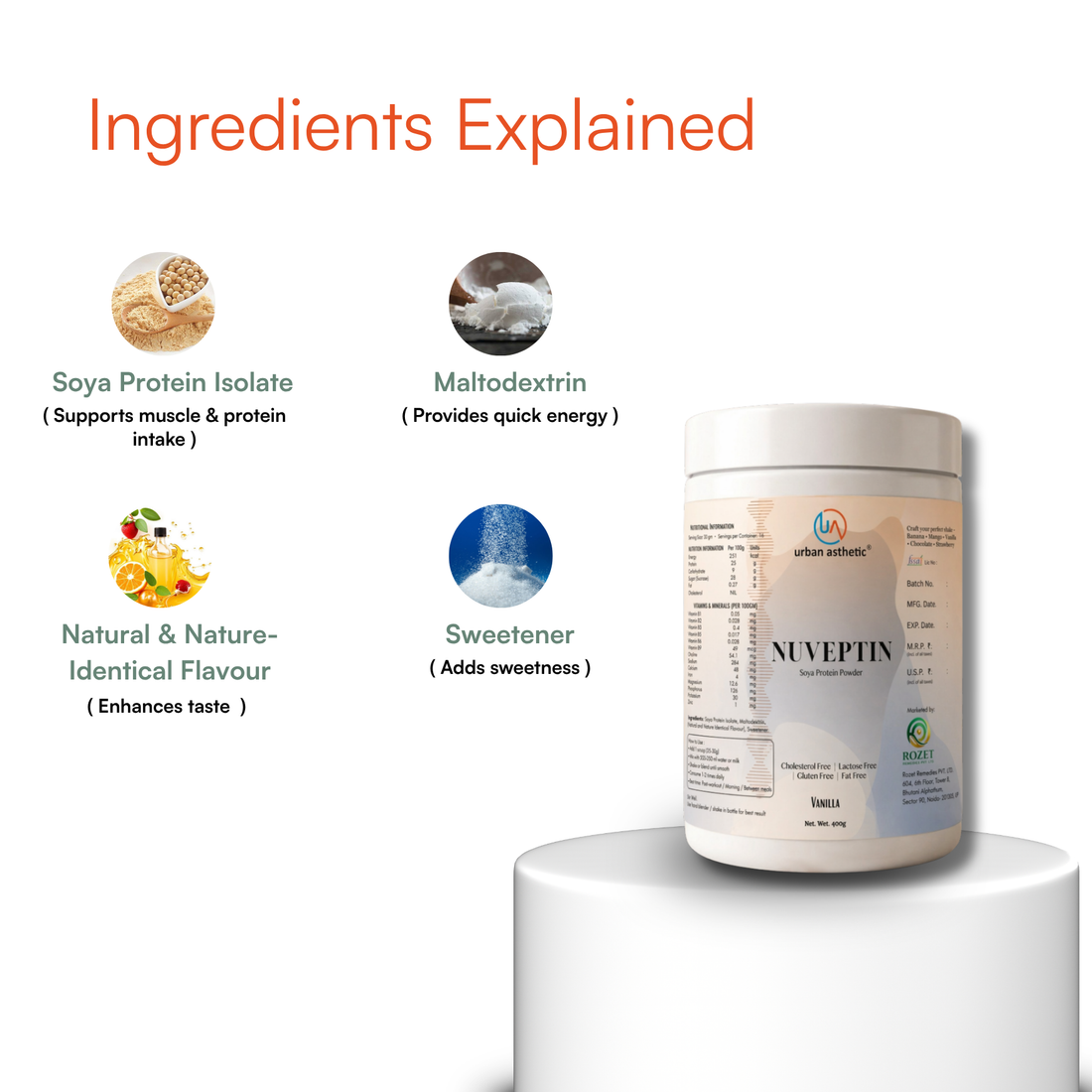 Nuveptin Soya Protein Powder – Vanilla